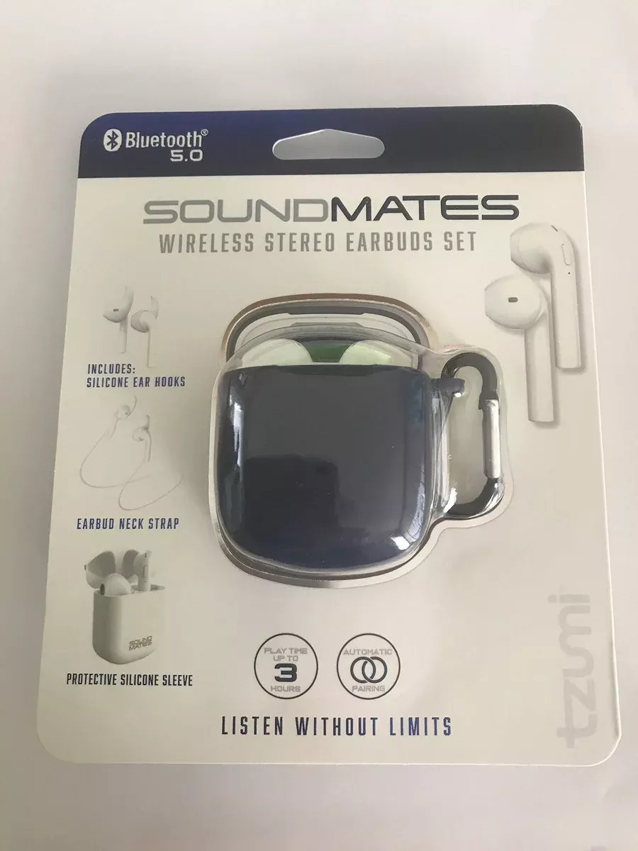 Tzumi Wireless Charging Earbuds, Blue