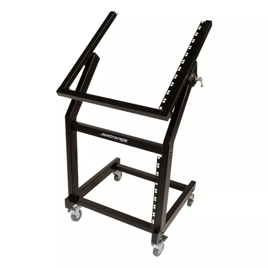 Ultimate Support JamStands SRR100 Rolling Rack Stand w/Open Frame Design and Angle-Adjustable Rack