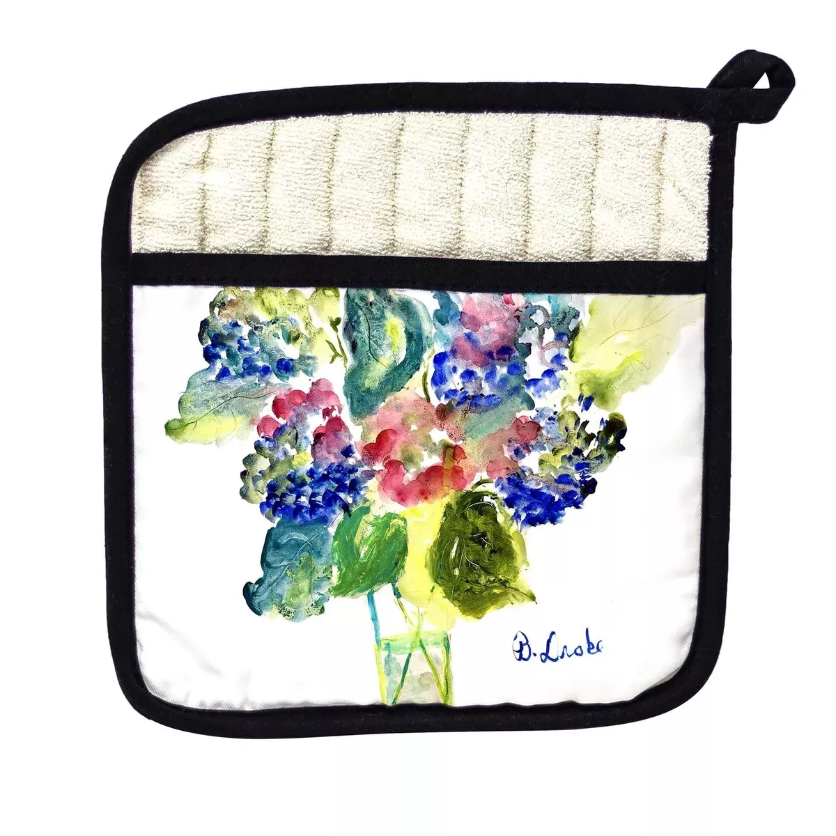 Vase of Hydrangeas Pot Holder - 9x9