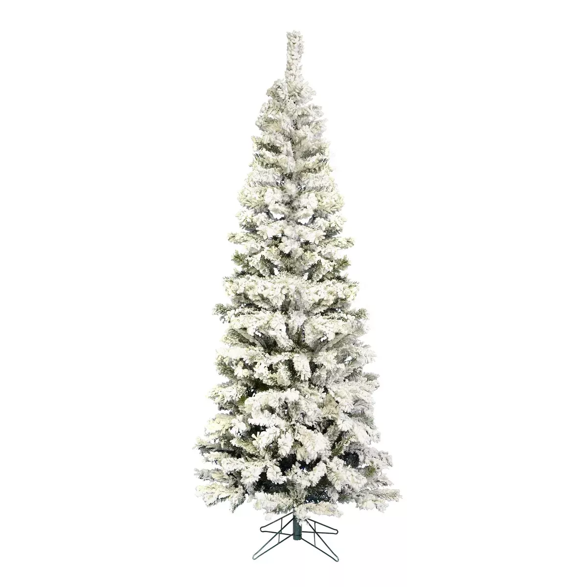 Vickerman 4.5' Flocked Pacific Pencil Artificial Christmas Tree, Unlit - Snow Covered Faux Tree - Seasonal Indoor Home Decor