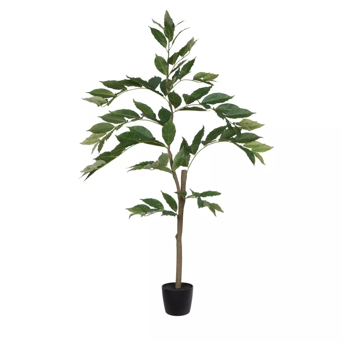 Vickerman 4' Realistic Potted Artificial Green Nandina Tree with 118 Leaves - Large Faux Indoor Tree for Artificial Plants and Fake Plants - Maintenance Free