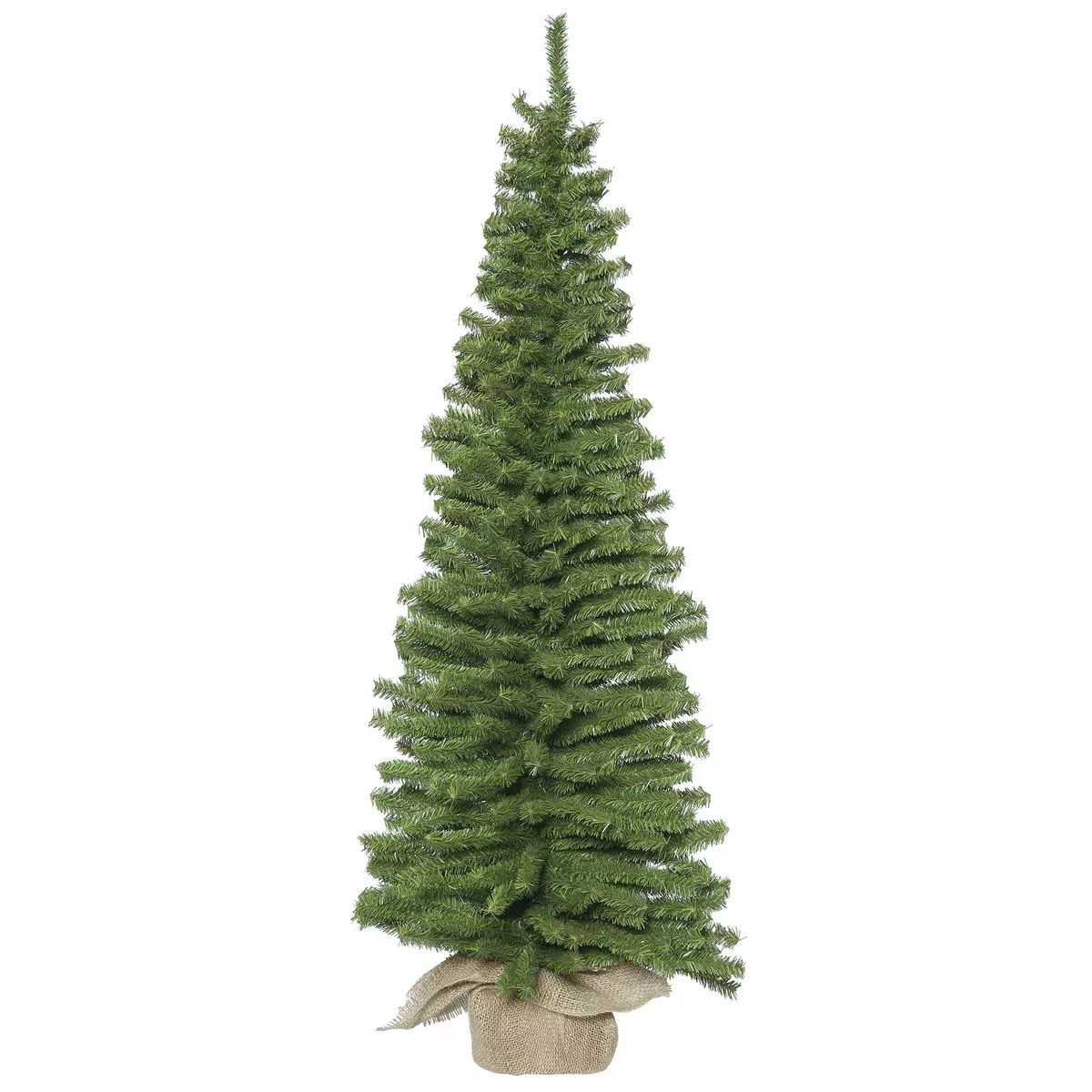 Vickerman 48" Pine Artificial Christmas Tree, Unlit - Faux Pine Christmas Tree - Burlap Base - Seasonal Indoor Table Top Home Decor