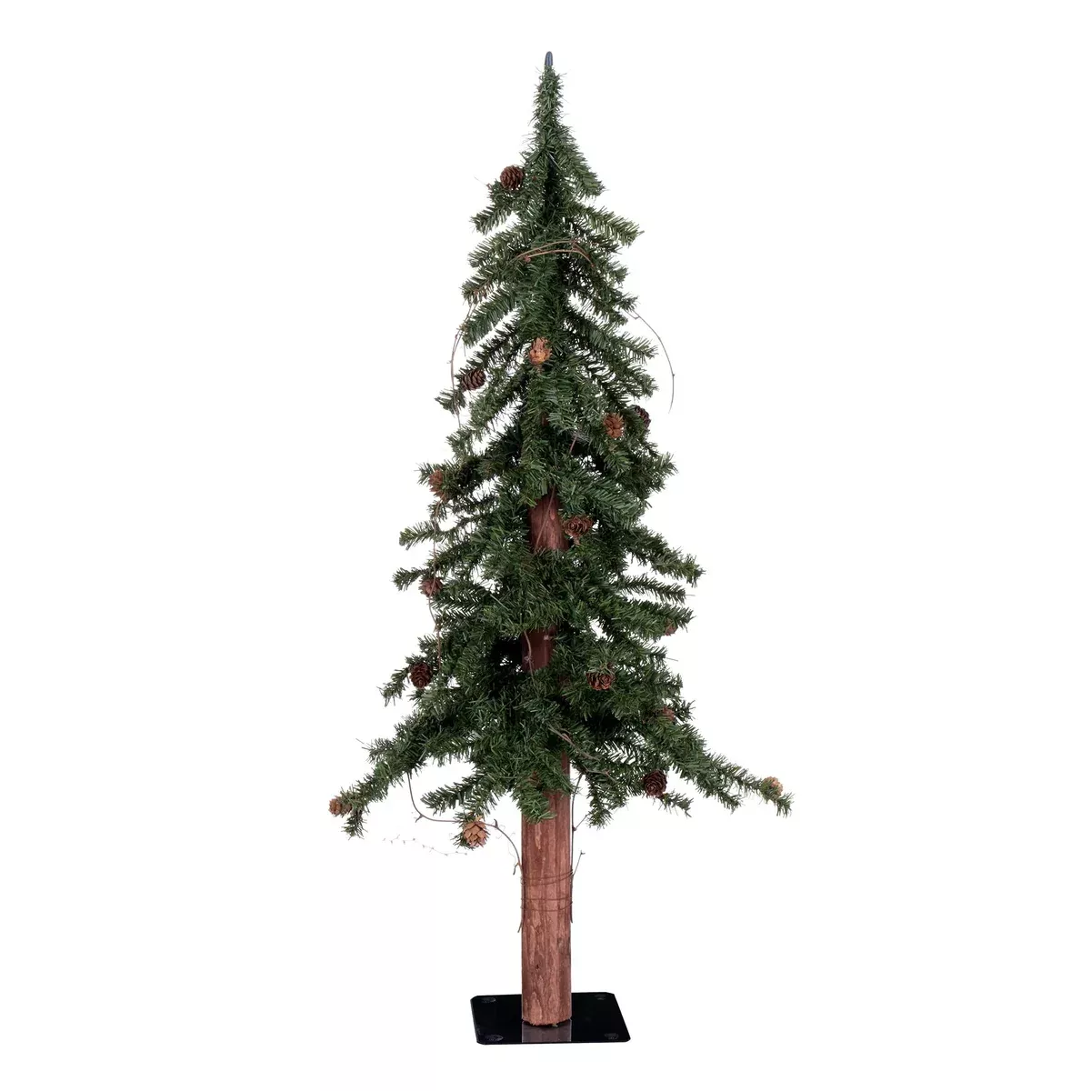 Vickerman Alpine Artificial Christmas Tree with Real Pine Cones, 3' - Small Faux Christmas Tree for Holiday or Rustic Décor - Seasonal Holiday Decoration