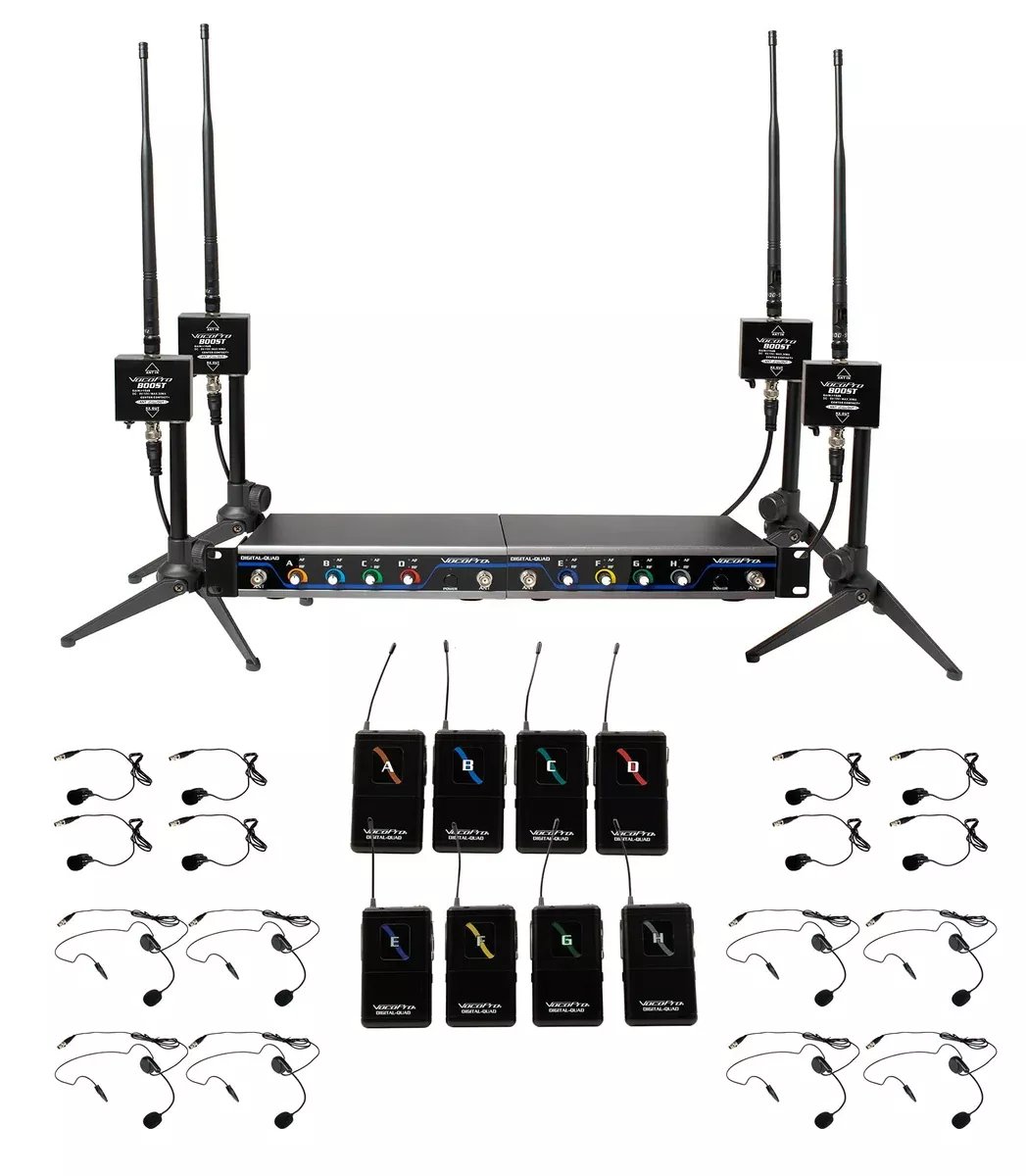 VocoPro Headset, Boost-Conference-8 /600ft. Long-Range, Digital Wireless Microphone Package Play-8