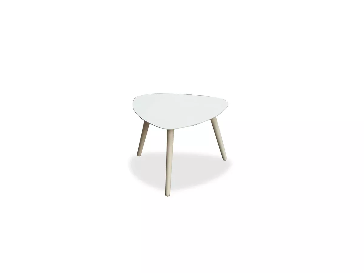 Whiteline Modern Living ST1601S-WHT White Rowan Side Table, Kidney Shape Aluminum, Small or Large