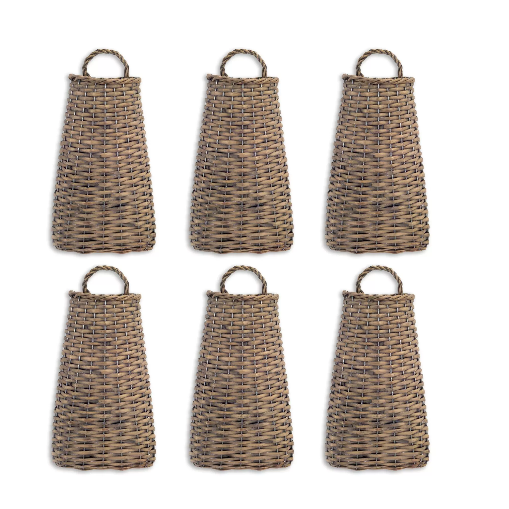 Woven Willow Wall Basket (Set of 6) - Melrose International