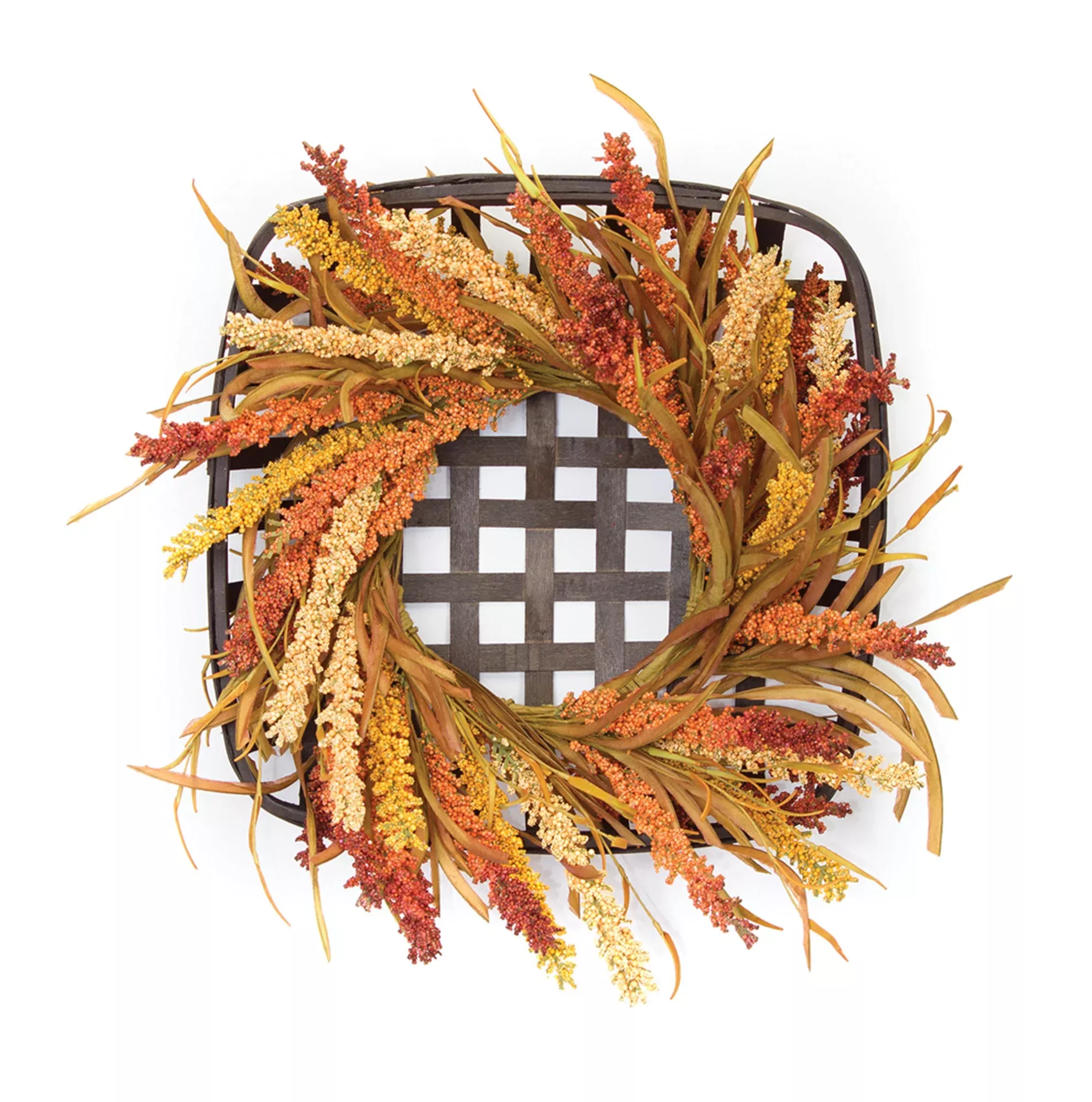 Wreath and Wicker Wall Decor 20''SQ - Melrose International