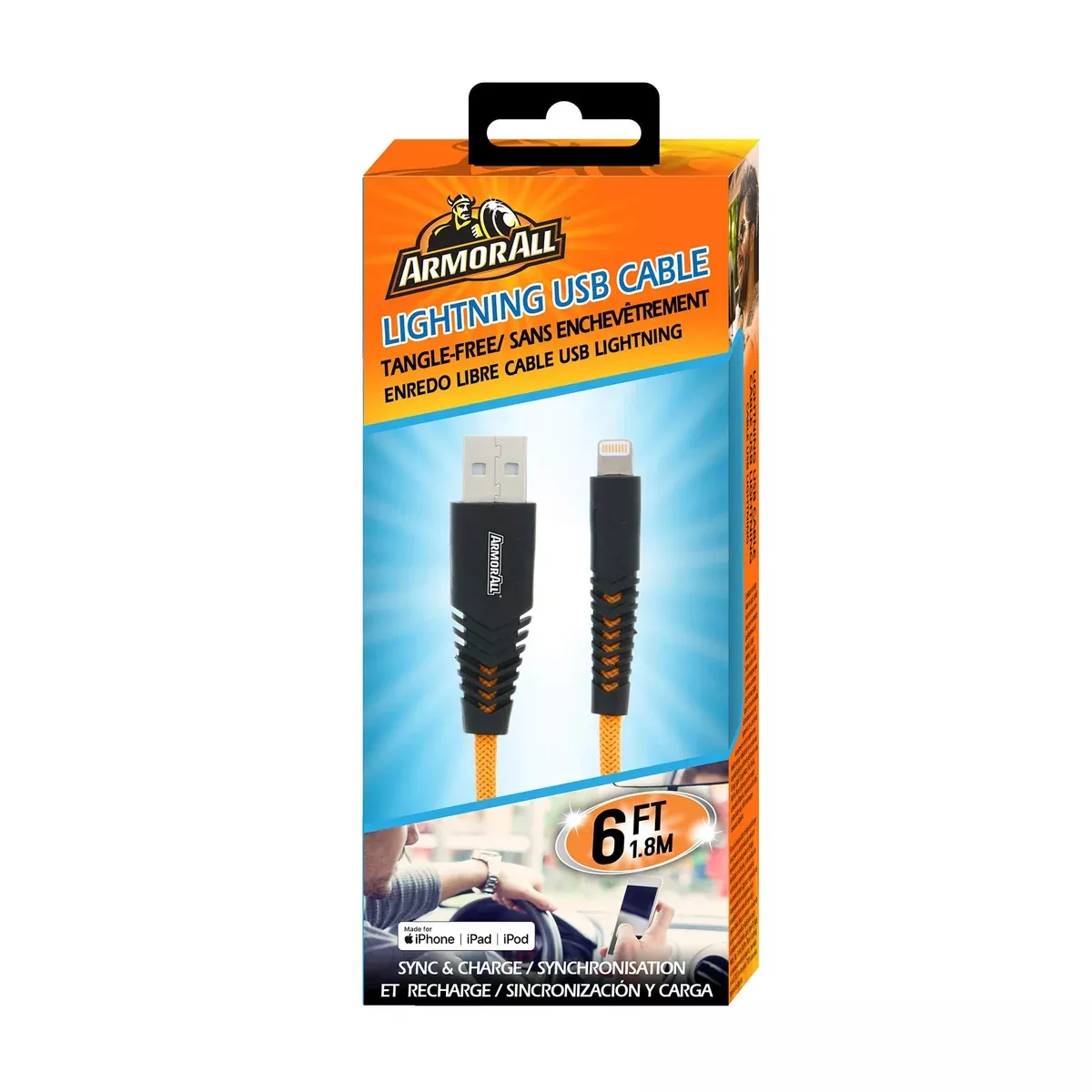 XTREME Armor All 6ft Lightning Cable, Tangle Free, Sync and Charge, Xtreme Ease of Use