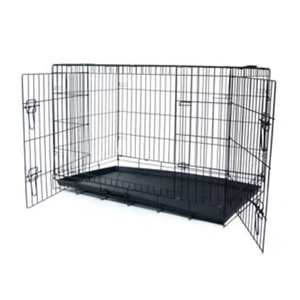 YML 48-Inch 2-Door Heavy Duty Dog Crate, Black