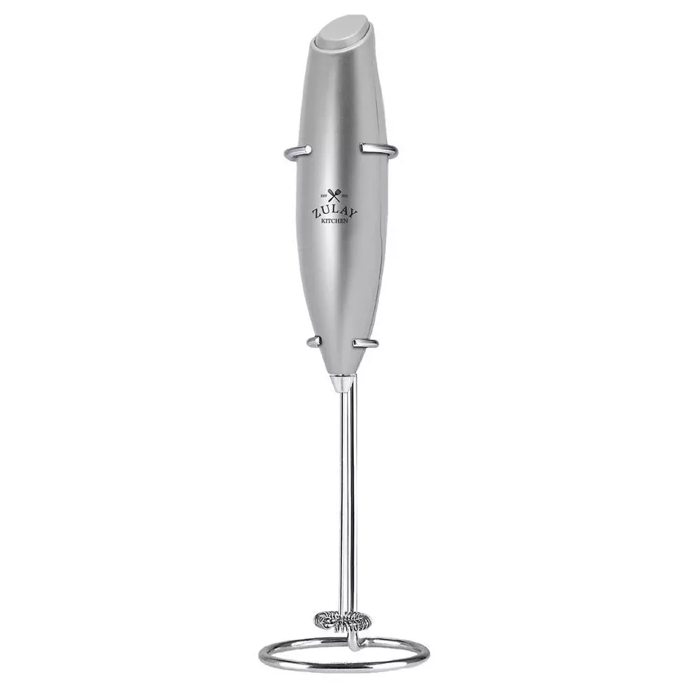 Zulay Kitchen - 'Silver' Handheld Milk Frother With Stand